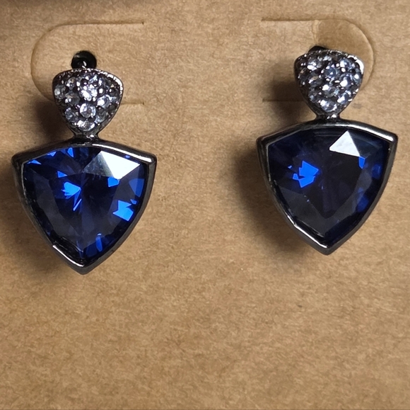 Jewelry - Elegant Blue Spinel Sterling Silver Earrings